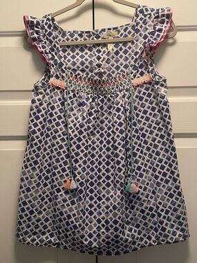 Matilda Jane Blue Geo Print Top with Pink & Mint Accents